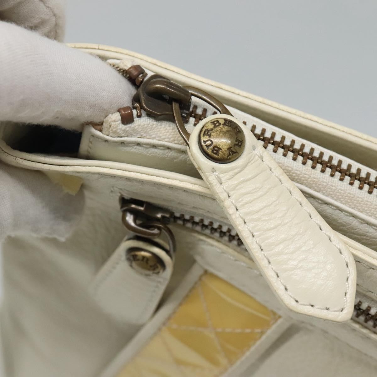 Burberry Vintage Shoulder Bag Leather, WHITE, LEATHER, Shoulder bag