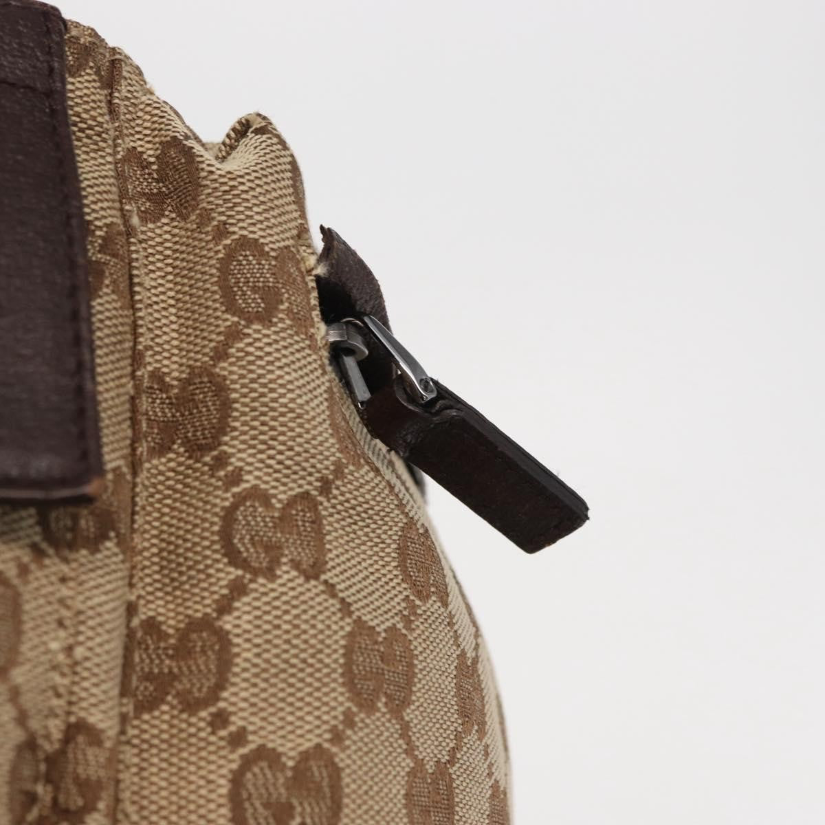 Gucci Vintage Double Belt Bag GG Canvas with Leather, BEIGE, CANVAS, Clutche & pouche