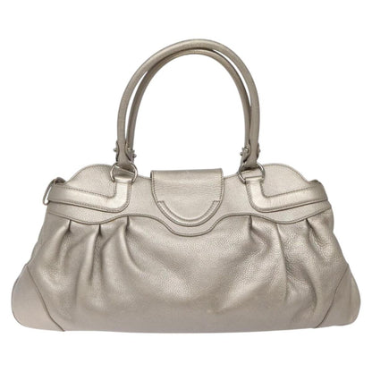 Salvatore Ferragamo Marisa Satchel Leather, SILVER, LEATHER, Shoulder bag