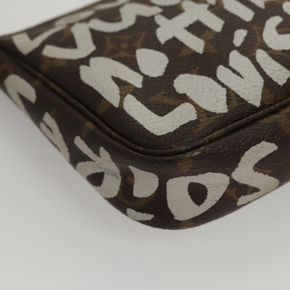 Louis Vuitton Pochette Accessoires Limited Edition Monogram Graffiti, WHITE, CANVAS, Clutche & pouche