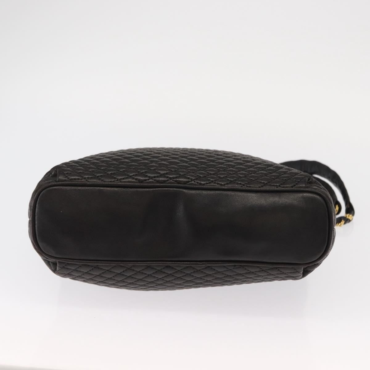 Bally Vintage Chain Shoulder Bag Quilted Leather, Black, Leather, Shoulder Bag