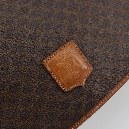 Celine Vintage Macadam Shoulder Bag Canvas and Leather, Brown, Canvas, Shoulder Bag