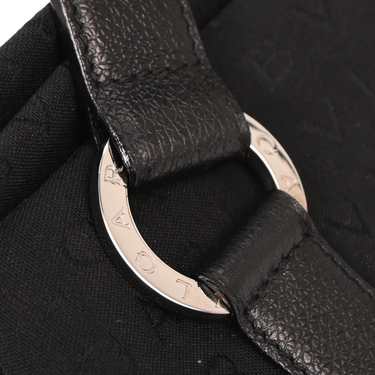 Bvlgari Logomania Handbag Canvas, Black, Canvas, Handbag