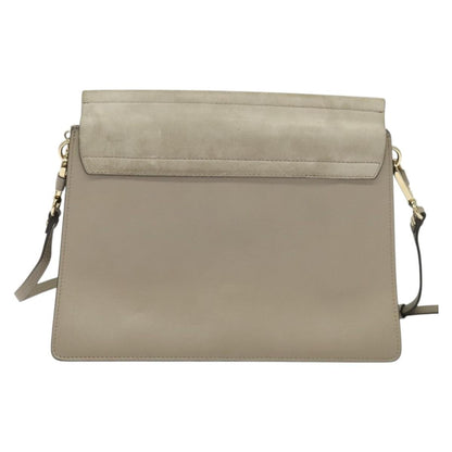 Chloe Faye Shoulder Bag Leather and Suede, GRAY, SUEDE, Shoulder bag