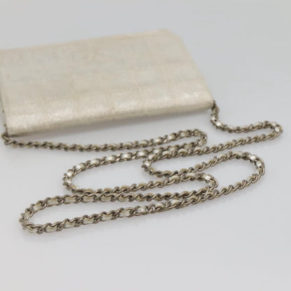 Chanel Travel Line Wallet on Chain Quilted Nylon, SILVER, NYLON, Wallets