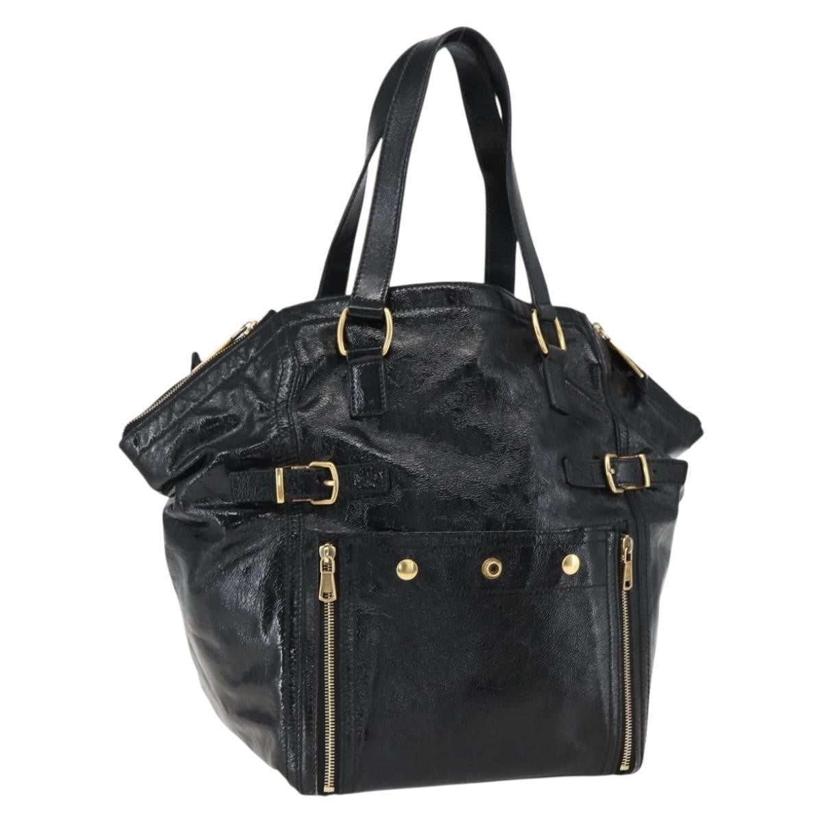 Saint Laurent Downtown Handbag Patent, BLACK, PATENT_LEATHER, Tote bag