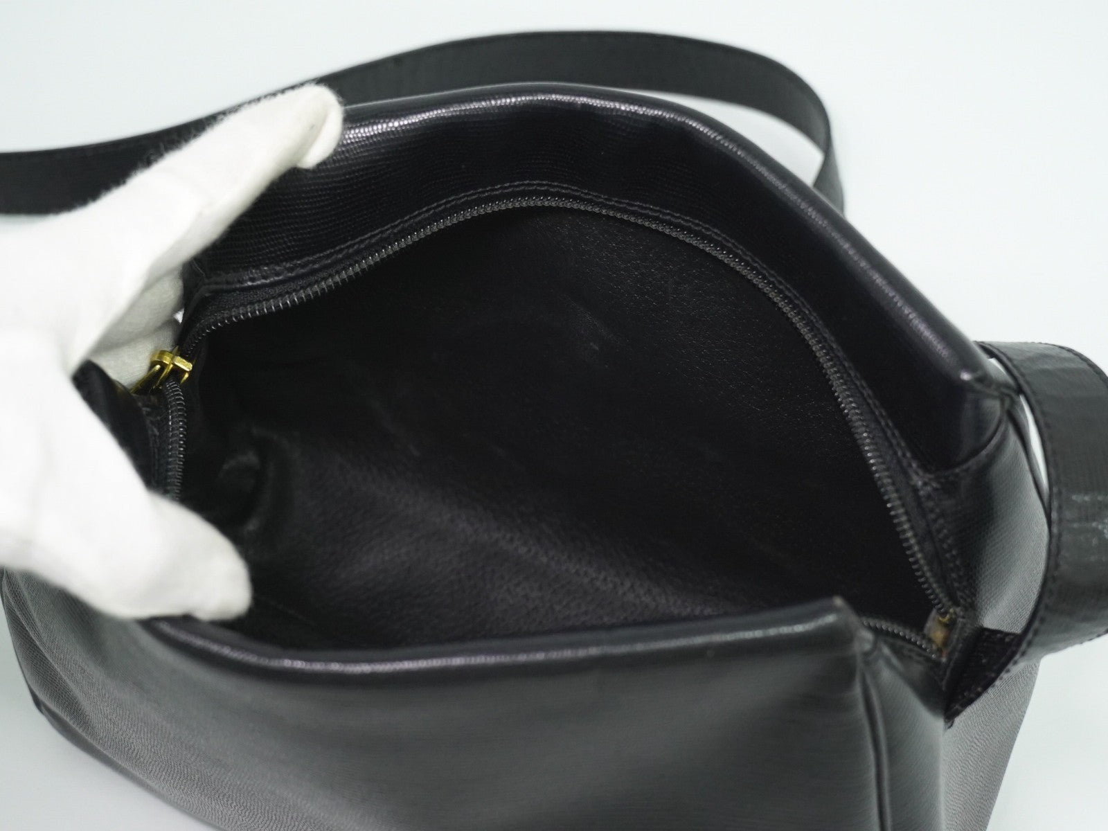 Celine Shoulder Bag Leather, BLACK, LEATHER, Shoulder bag
