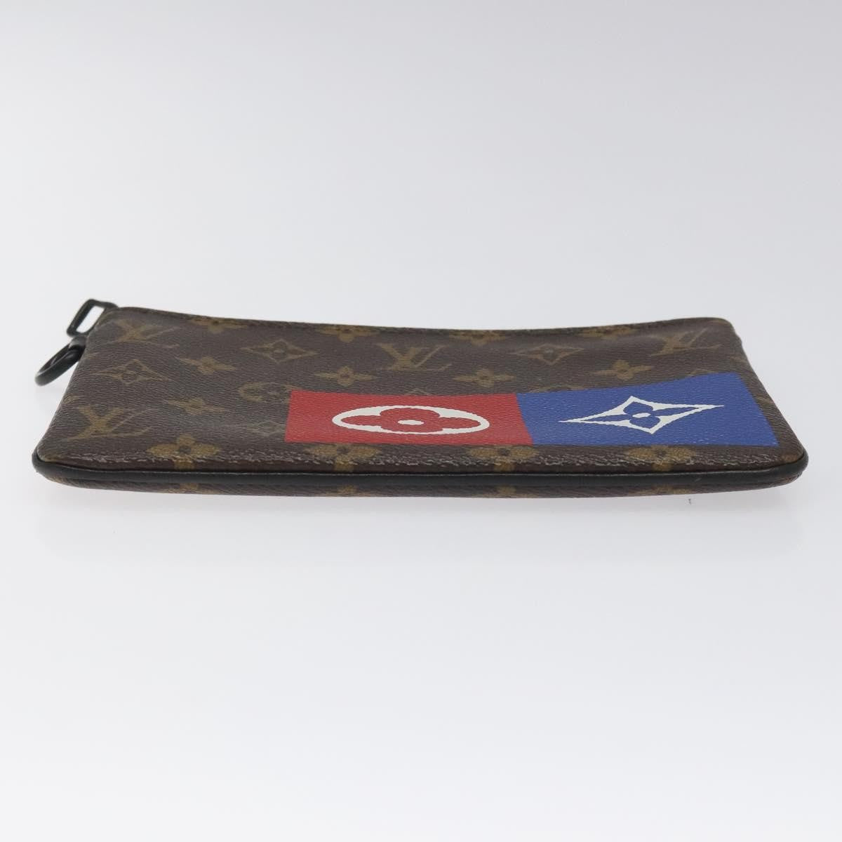 Louis Vuitton Zipped Pouch Limited Edition Logo Story Monogram Canvas, BROWN, CANVAS, Clutche & pouche