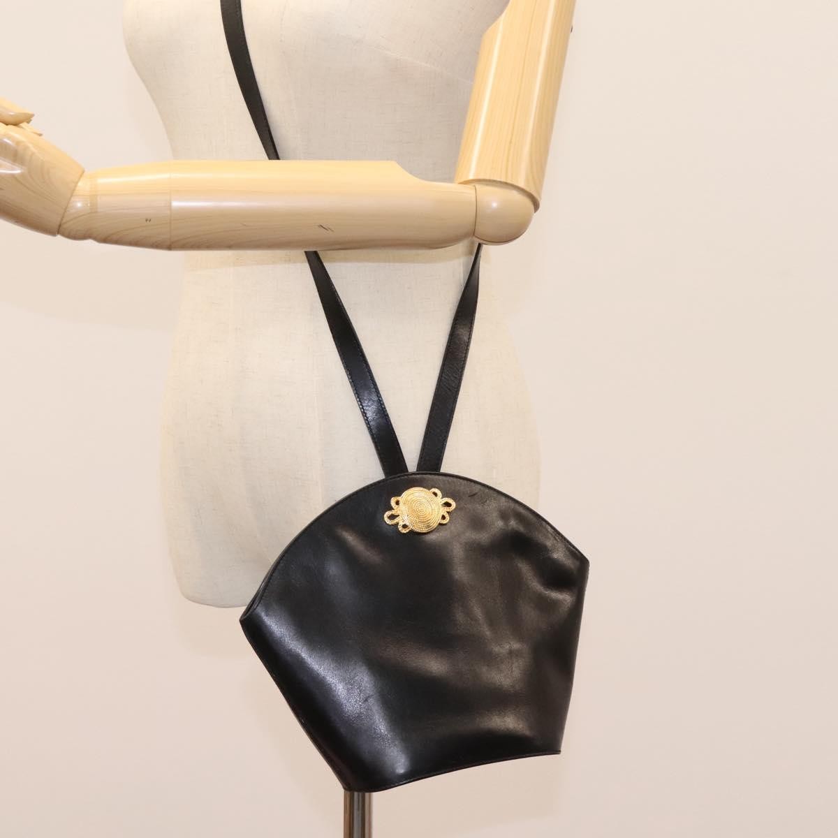 Salvatore Ferragamo Vintage Shoulder Bag Leather, BLACK, LEATHER, Shoulder bag