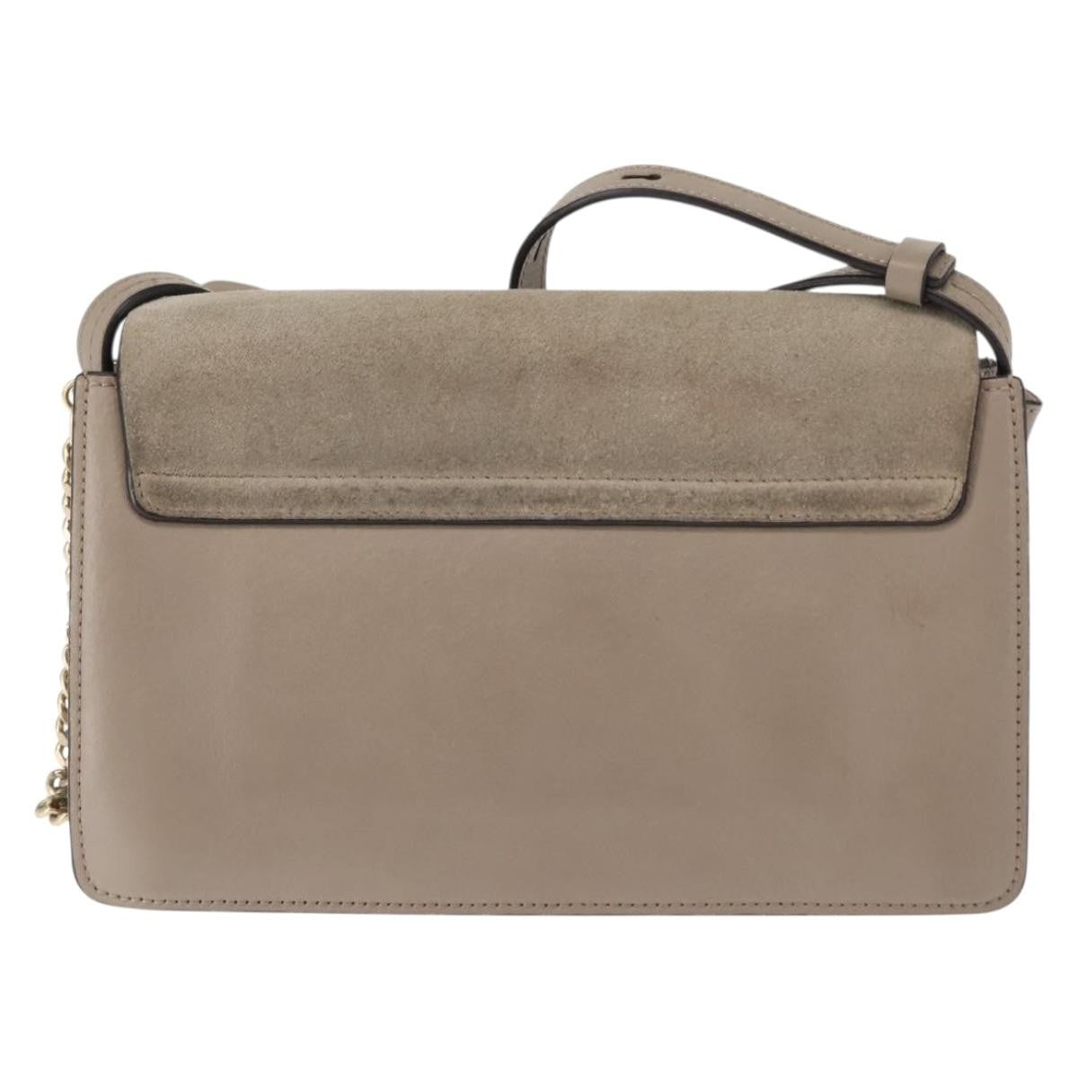 Chloe Faye Shoulder Bag Leather and Suede, BEIGE, SUEDE, Shoulder bag