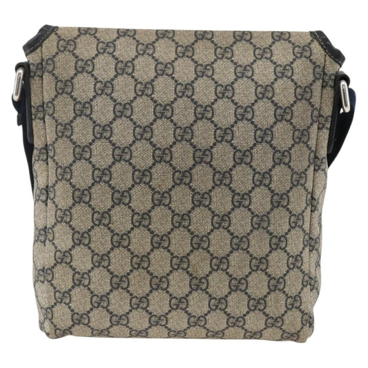 Gucci Flap Messenger GG Coated Canvas, Navy, Canvas, Shoulder Bag