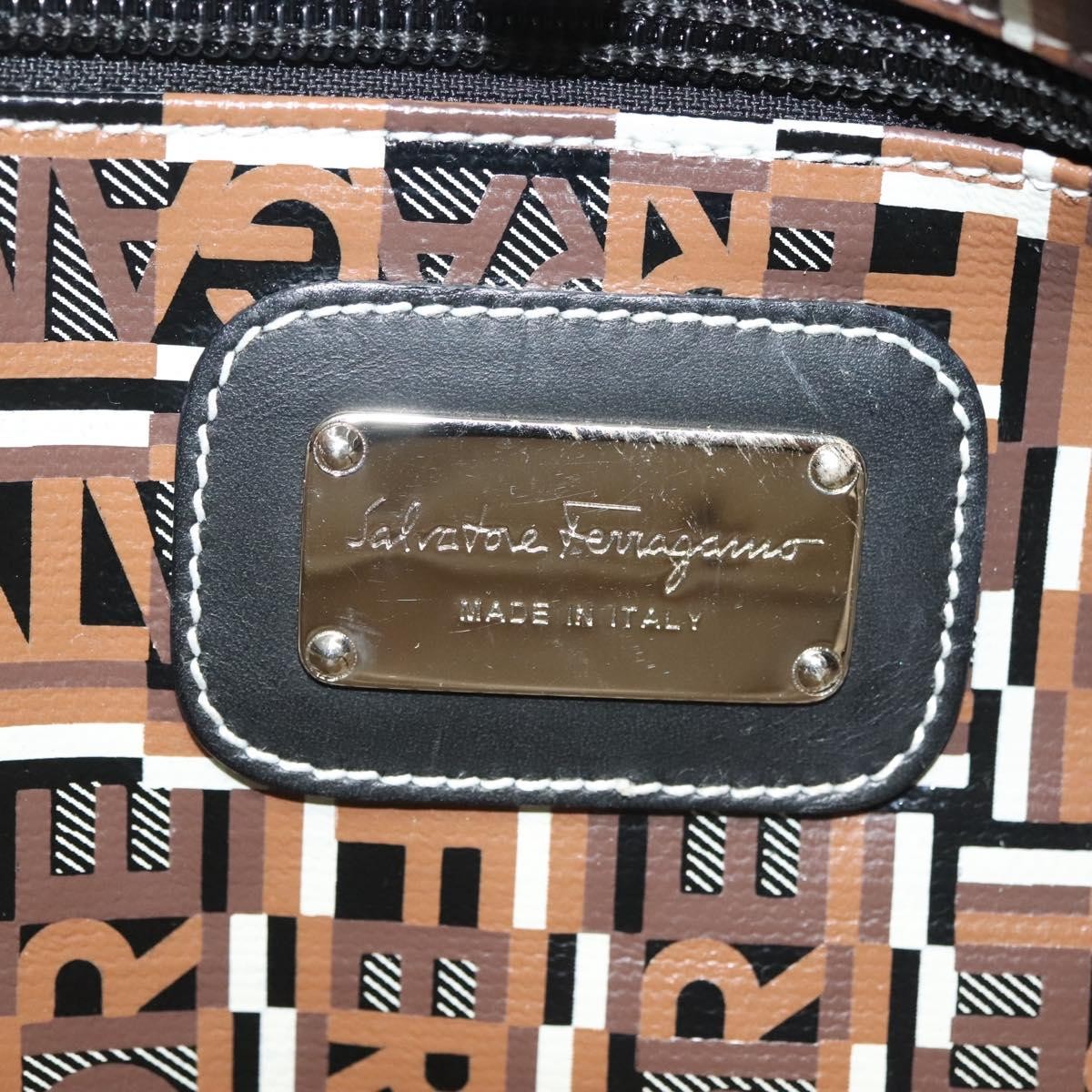 Salvatore Ferragamo Vintage Handbag Canvas, BROWN, CANVAS, Handbag