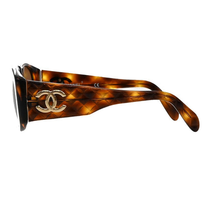 Chanel CC Logo Matelasse Sunglasses Eye Wear Plastic, Brown, Plastic, Sunglasses