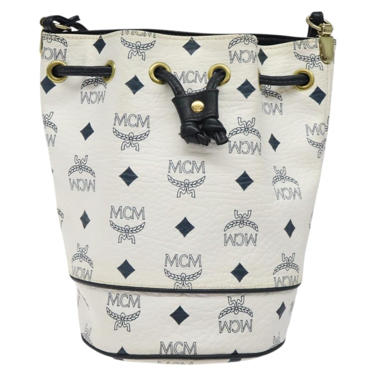 MCM Visetos Shoulder bag PVC, White, PVC, Shoulder Bag