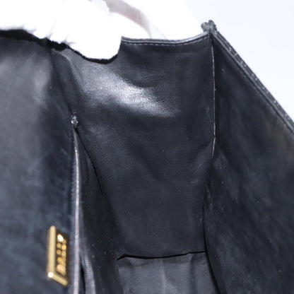 Bally Vintage Flap Handbag Quilted Leather, Black, Leather, Handbag