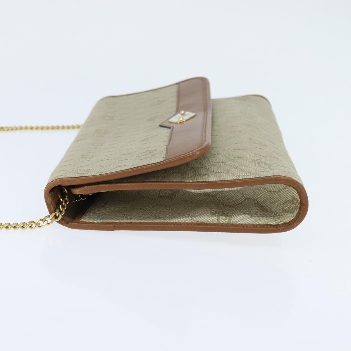 Christian Dior Vintage Honeycomb chain Canvas, BEIGE, CANVAS, Shoulder bag