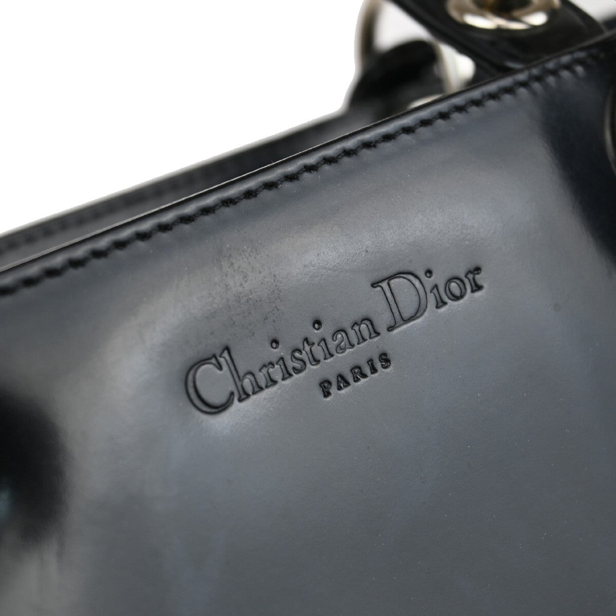 Christian Dior Vintage Lady Dior Patent Patent leather, BLACK, PATENT_LEATHER, Tote bag