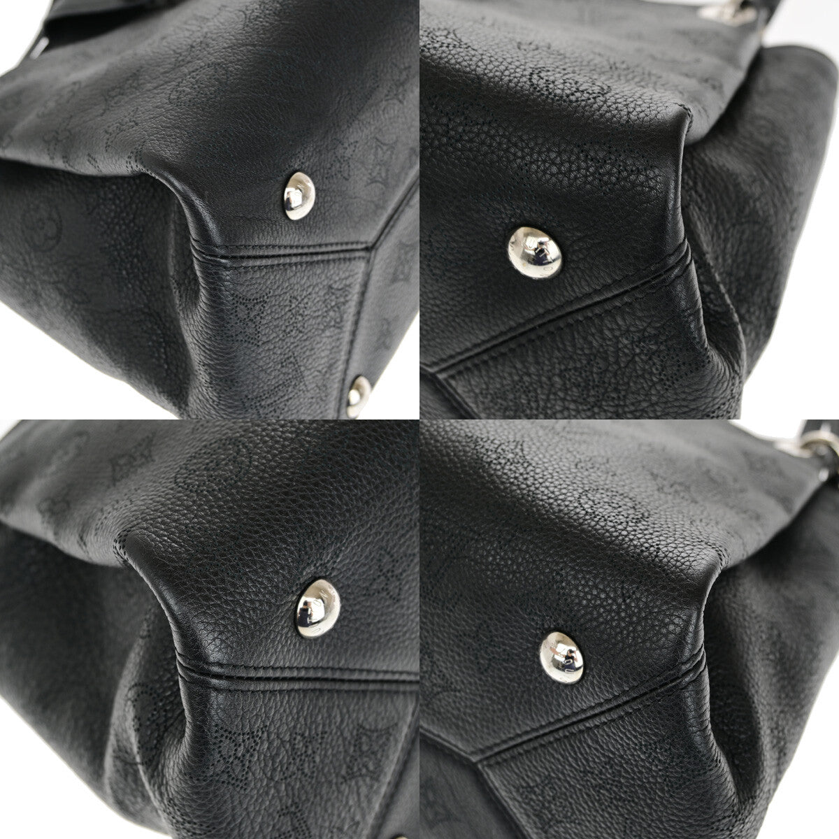 Louis Vuitton Sevres Handbag Mahina Leather, BLACK, LEATHER, Shoulder bag