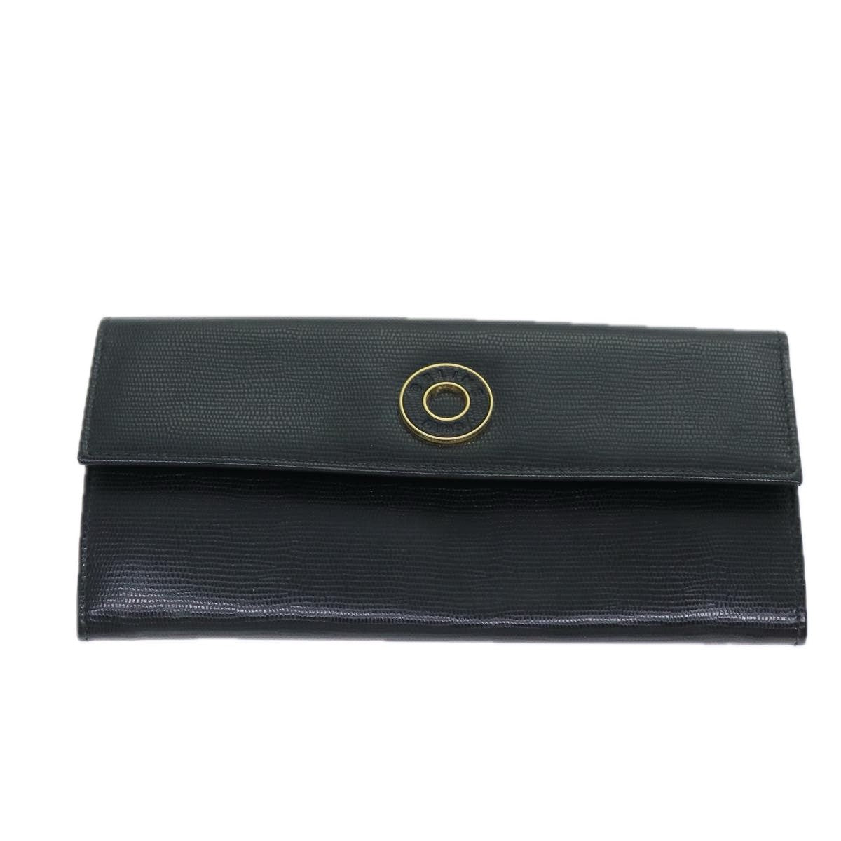 Celine Circle Logo Compact Wallet Leather, BLACK, LEATHER, Wallets