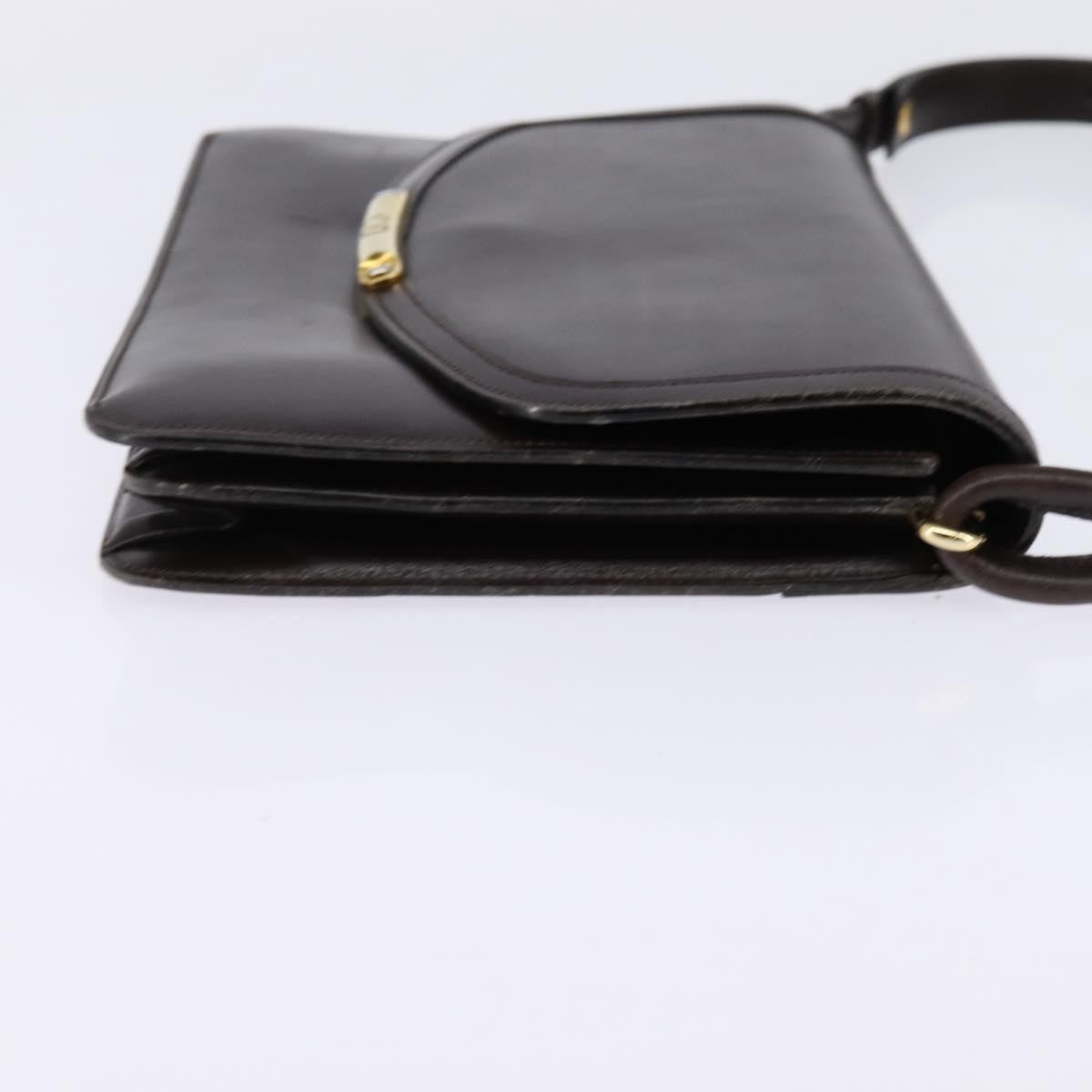 Christian Dior Flap Shoulder Bag Leather, BROWN, LEATHER, Shoulder bag