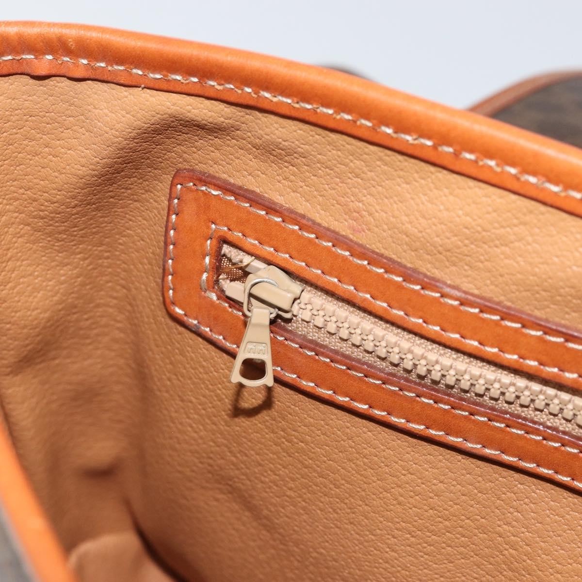 Celine Vintage Macadam Handbag Canvas and Leather, BROWN, CANVAS, Handbag