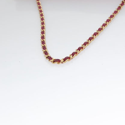 Chanel Vintage Chocolate Bar Double Side Flap Shoulder Bag Quilted Lambskin, PURPLE, LEATHER, Shoulder bag