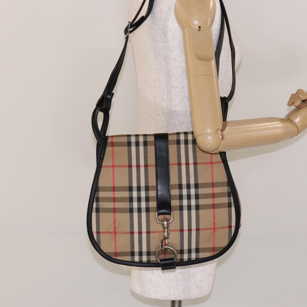 Burberry Flap Shoulder Bag Nova Check Coated Canvas, BEIGE, CANVAS, Shoulder bag