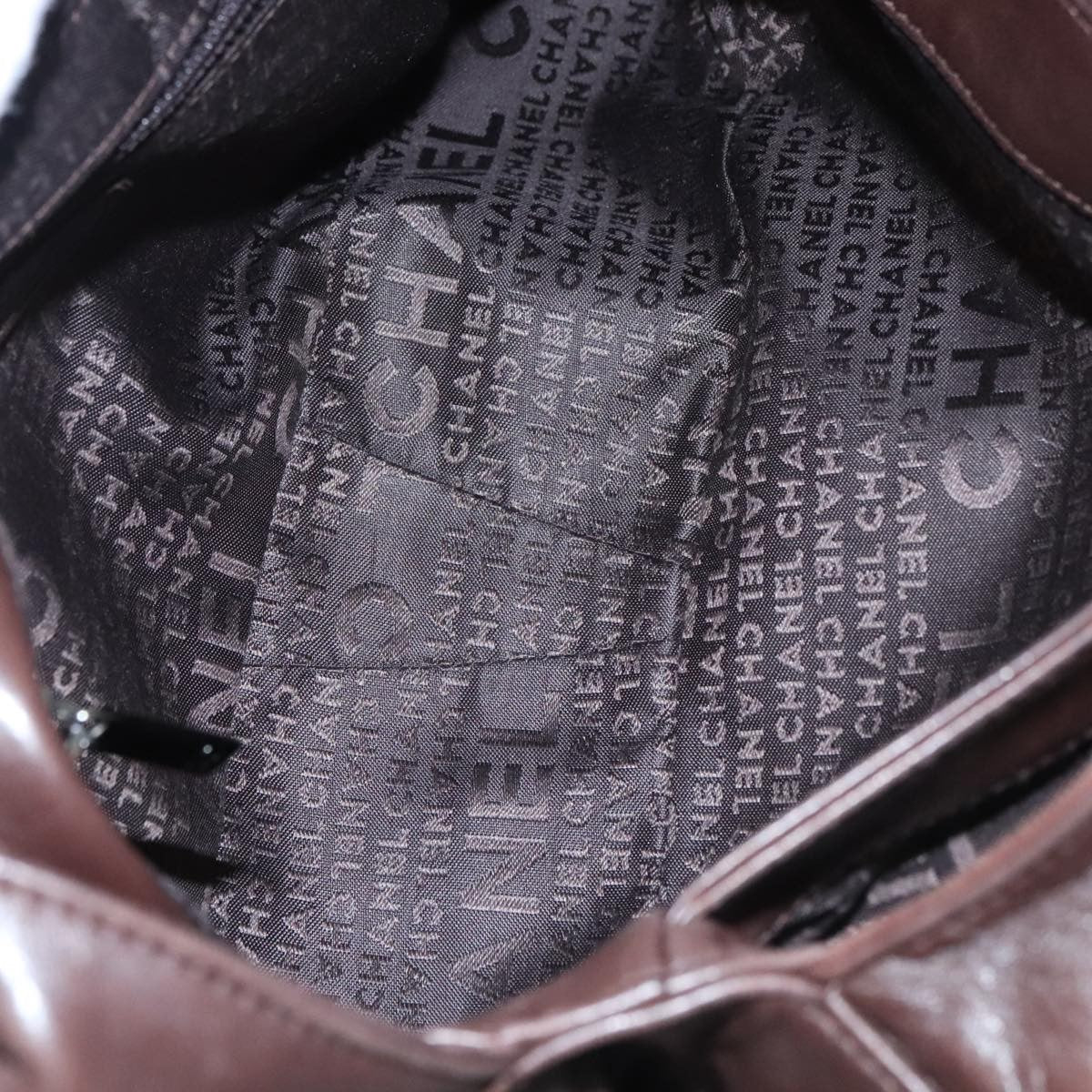 Chanel Vintage Chain Around Shoulder Bag Leather, BROWN, LEATHER, Shoulder bag