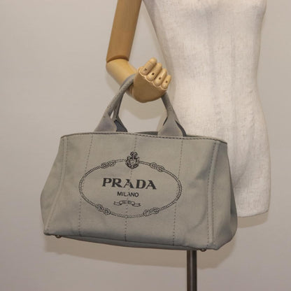 Prada Canapa Tote Canvas, GRAY, CANVAS, Tote bag