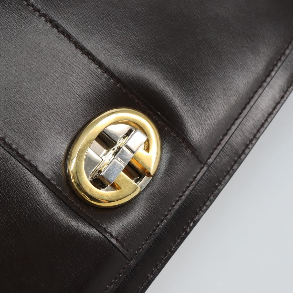 Gucci Vintage Shoulder Bag Leather, BROWN, LEATHER, Shoulder bag