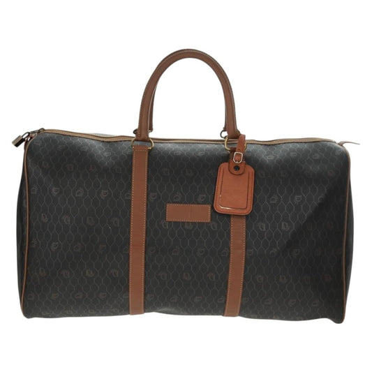 Christian Dior Vintage Honeycomb Boston bag Canvas and Leather, BLACK, CANVAS, Travel bag