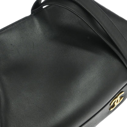 Chanel Vintage CC Bucket Shoulder Bag Leather, BLACK, LEATHER, Shoulder bag