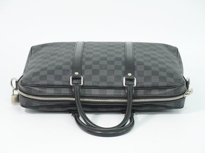 Louis Vuitton Porte-Documents Voyage Briefcase Damier Graphite, Gray, Canvas, Briefcase