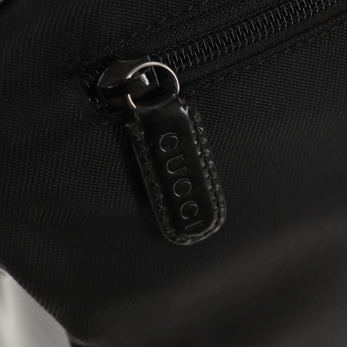 Gucci Vintage Bamboo Handle Bag Nylon, Black, Nylon, Handbag