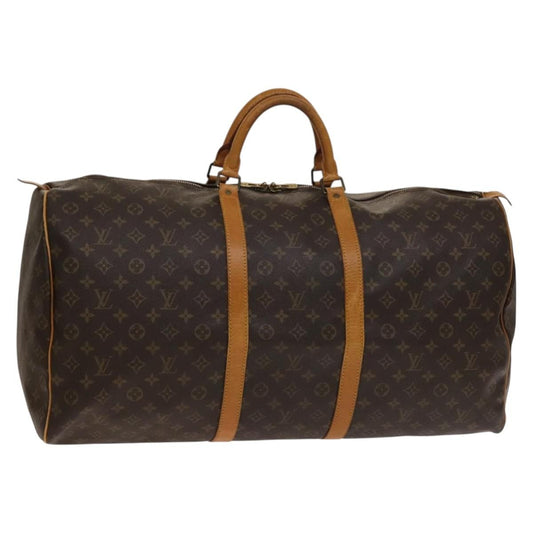 Louis Vuitton Keepall Bag Monogram Canvas, BROWN, CANVAS, Travel bag