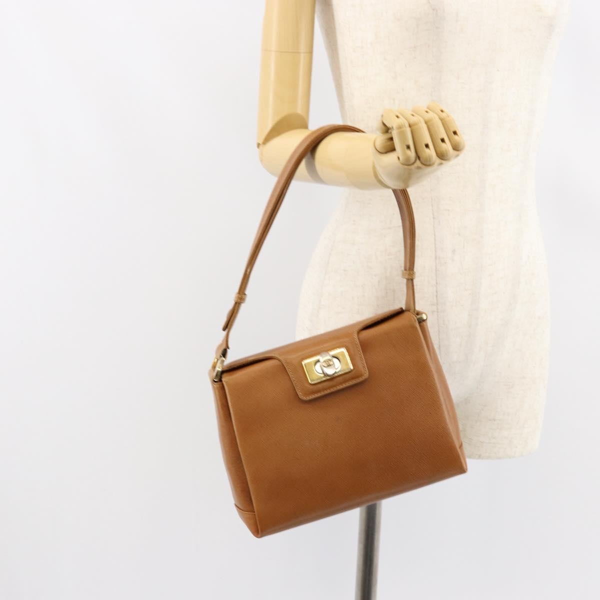 Gucci Vintage Shoulder Bag Leather, BROWN, LEATHER, Shoulder bag