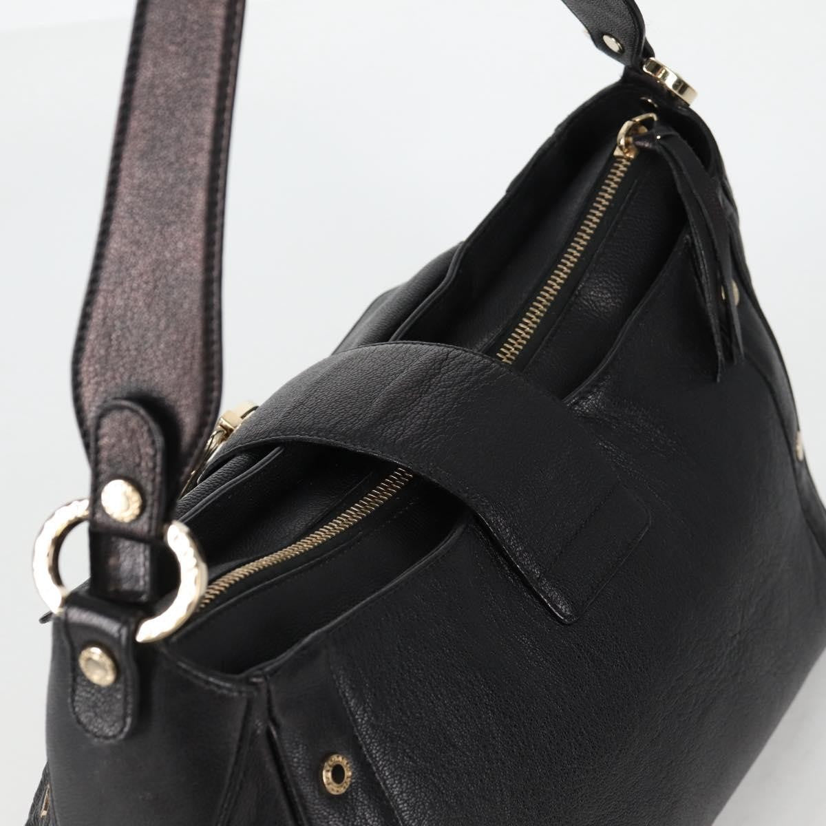 Bvlgari Chandra Top Handle Bag Leather, BLACK, LEATHER, Shoulder bag