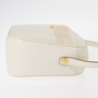 Salvatore Ferragamo Vala Shoulder Bag Leather, WHITE, LEATHER, Shoulder bag