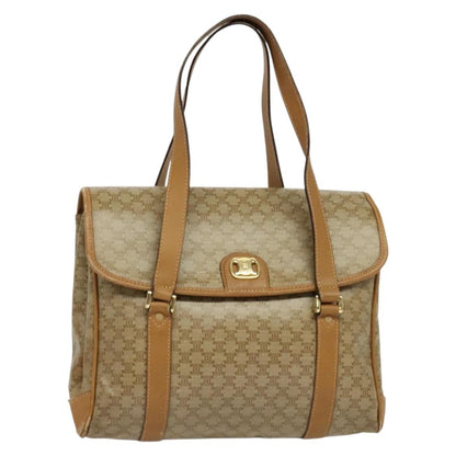 Celine Vintage Macadam Handbag Canvas, BEIGE, CANVAS, Handbag