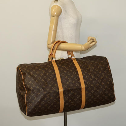 Louis Vuitton Keepall Bag Monogram Canvas, BROWN, CANVAS, Travel bag