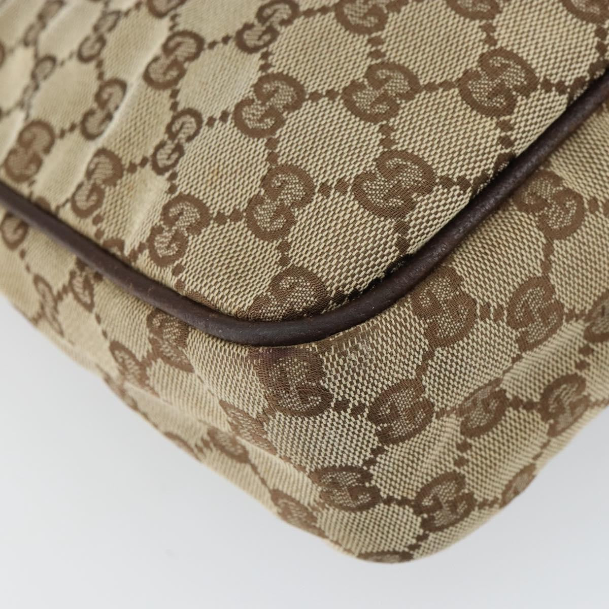 Gucci Vintage Shoulder Bag GG Canvas and Leather, BEIGE, CANVAS, Shoulder bag