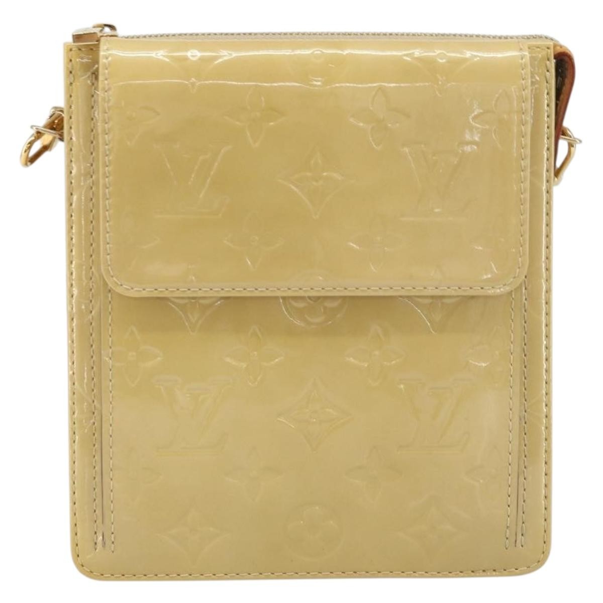 Louis Vuitton Mott Handbag Monogram Vernis, Beige, Patent Leather, Clutch