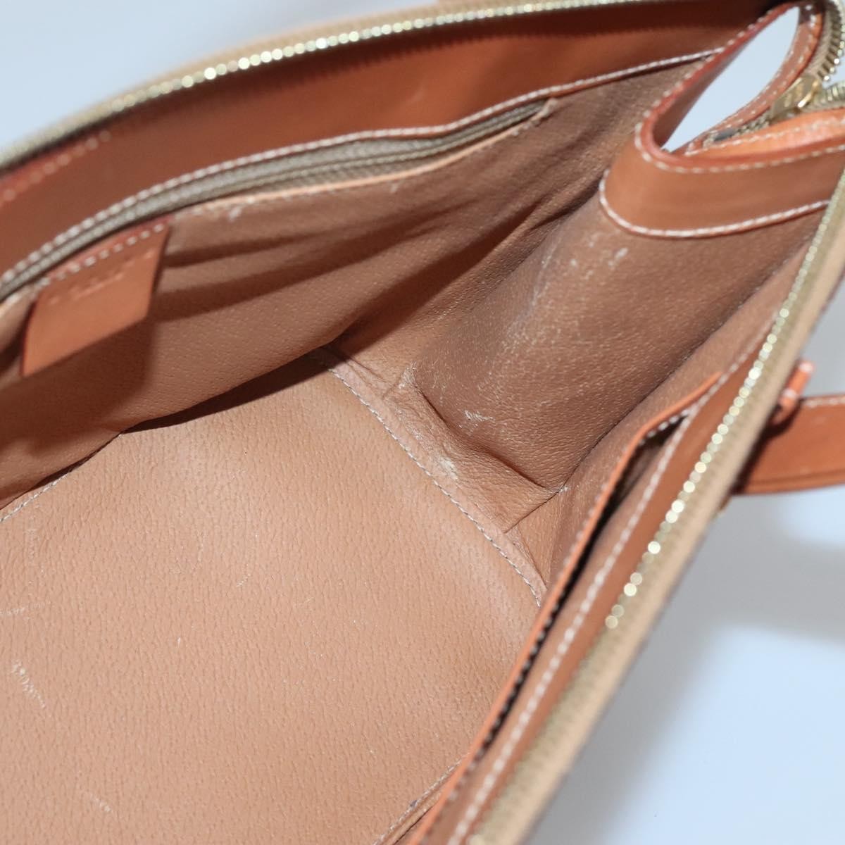 Celine Macadam Handbag Macadam with leather, BROWN, CANVAS, Handbag
