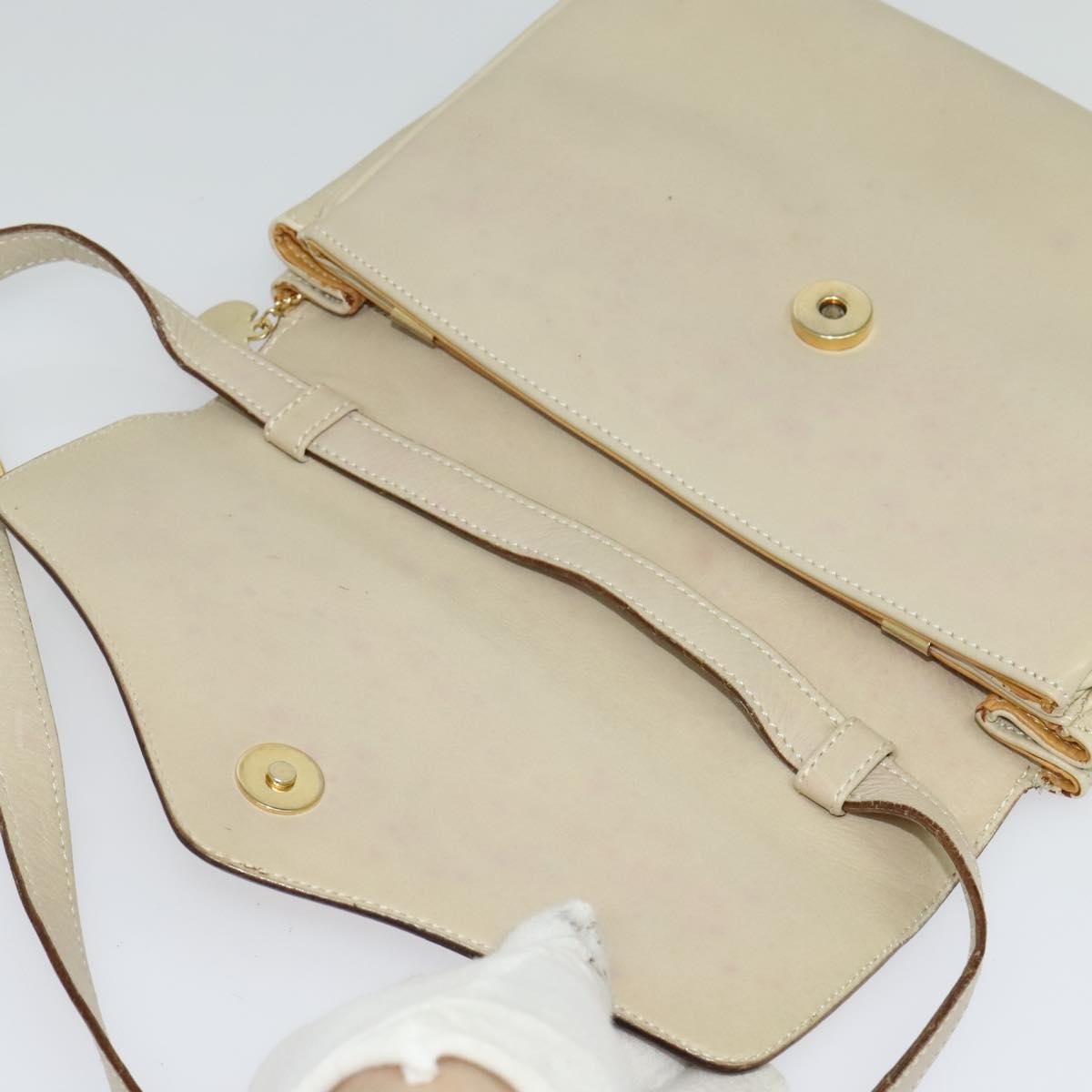 Celine Shoulder Bag Leather, BEIGE, LEATHER, Shoulder bag