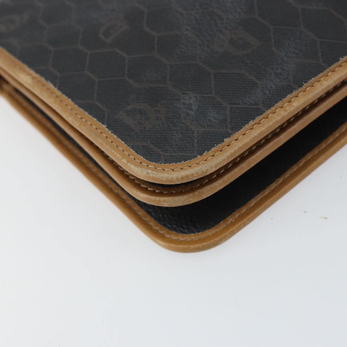 Christian Dior Vintage honeycomb clutch Canvas, BLACK, CANVAS, Clutche & pouche