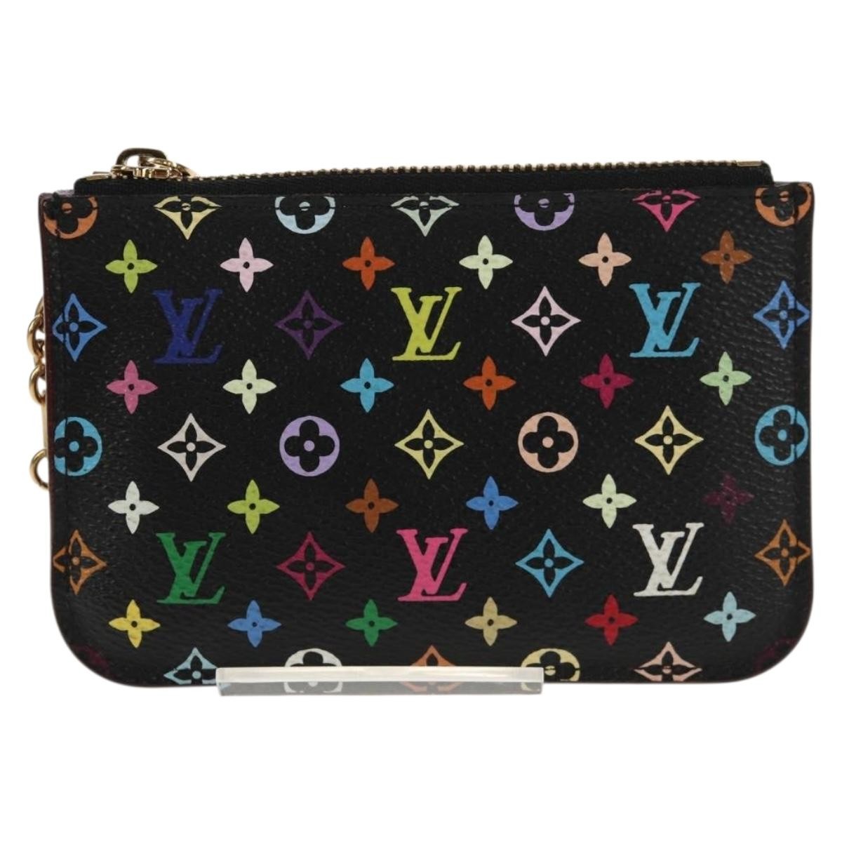 Louis Vuitton Pochette clés NM Monogram Multicolor Canvas, BLACK, CANVAS, Wallets
