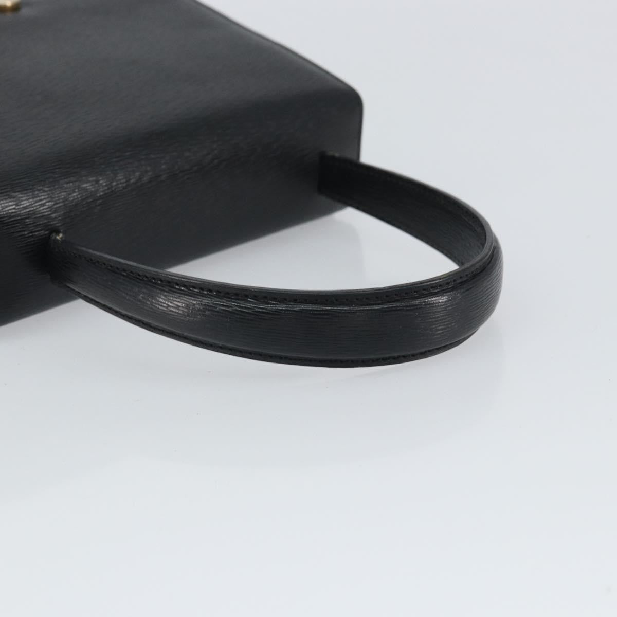 Celine Vintage Triomphe Flap Bag Leather, BLACK, LEATHER, Handbag