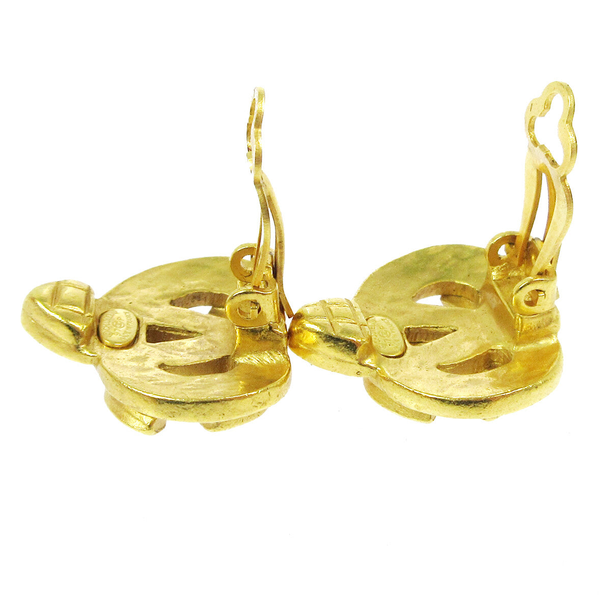 Chanel CC logo heart Gold-plated, GOLD, GOLD_PLATED, Earrings