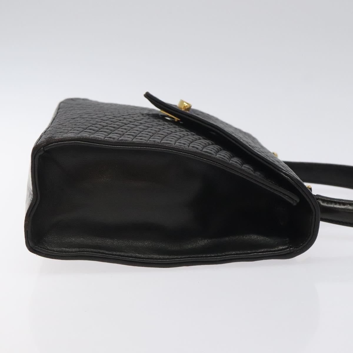 Bally Vintage Handbag Quilted Leather, BLACK, LEATHER, Handbag