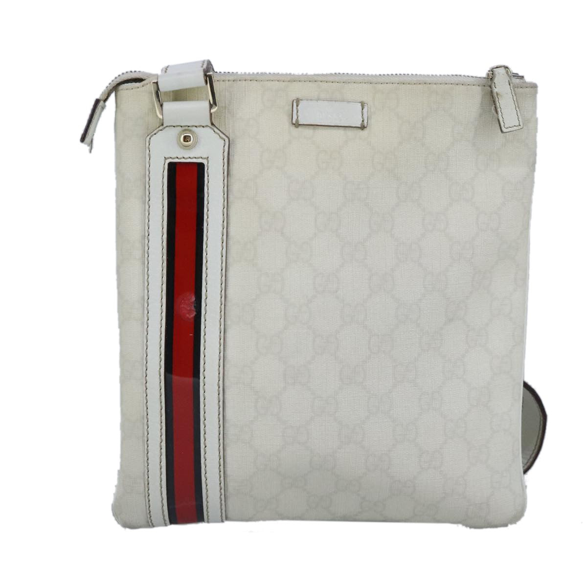 Gucci Sherry line shoulder bag Canvas, White, PVC, Shoulder Bag